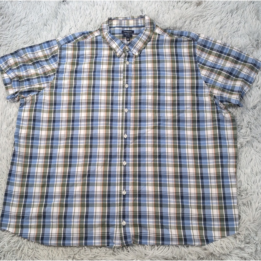 Croft & Barrow Shirt Mens 3XB Check Button Up Career Preppy Pocket Casual
